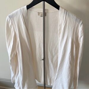 LOFT Women's Cream Open-Front Cardigan